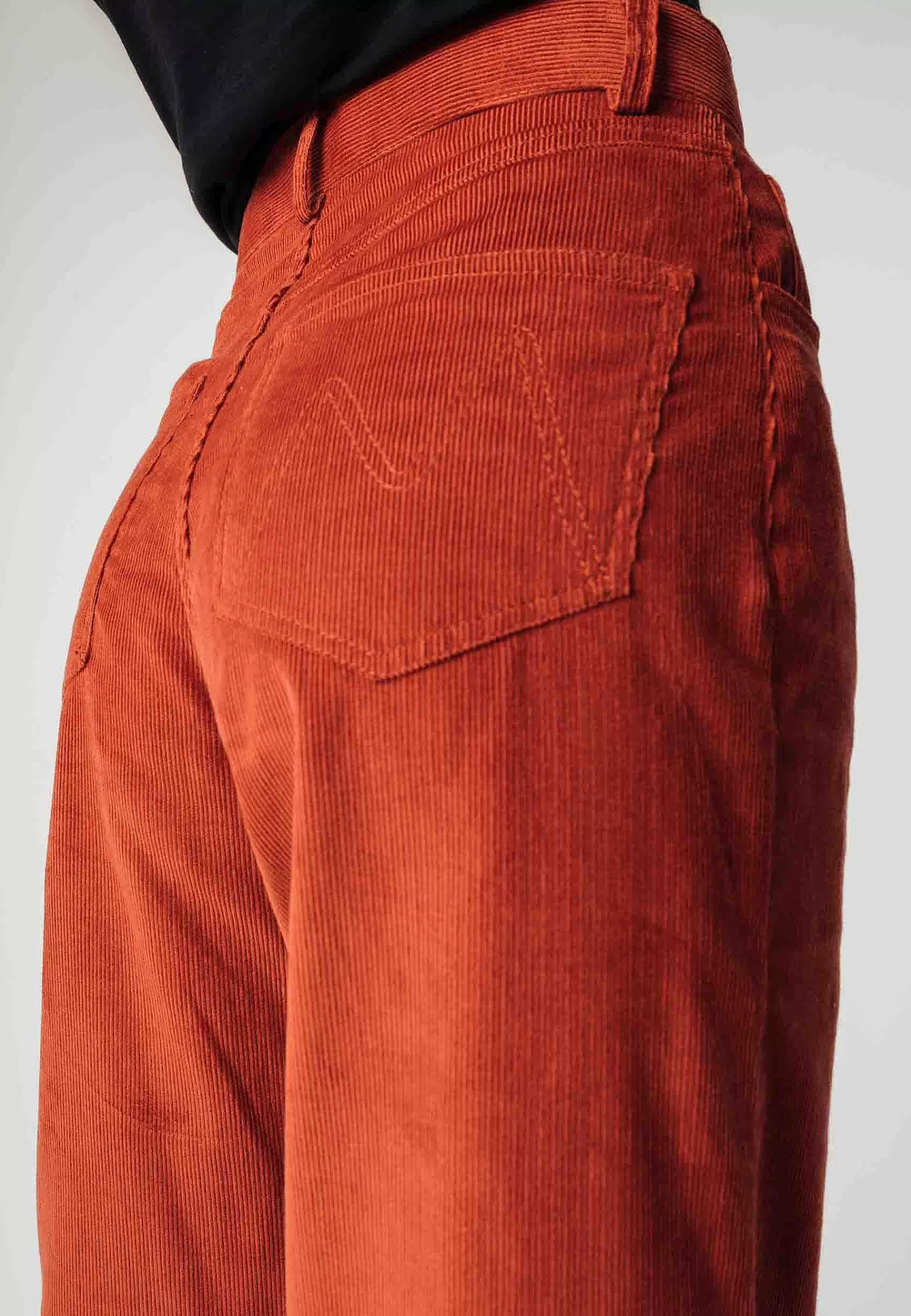 Discount Cord Hose Mit Hohem Bund Und Weitem Bein Oorja Damen Hosen